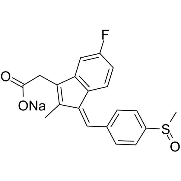 sodium (Z)-5-fluoro-2-methyl-1-[[4-(methylsulphinyl)phenyl]methylene]-1H-indene-3-acetate picture