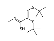 2,3-bis(tert-butylsulfanyl)-N-methylprop-2-enethioamide结构式