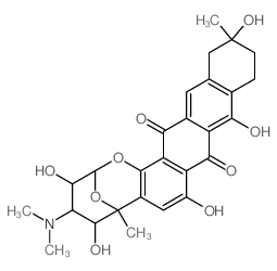 2,6-Epoxy-2H-naphthaceno[1,2-b]oxocin-9,16-dione,4-(dimethylamino)-3,4,5,6,11,12,13,14-octahydro-3,5,8,10,13-pentahydroxy-6,13-dimethyl-,(2R,3S,4R,5R,6R,13S)- (9CI)结构式