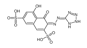 4,5-Dihydroxy-3-(1H-tetrazol-5-ylazo)-2,7-naphthalenedisulfonic acid structure