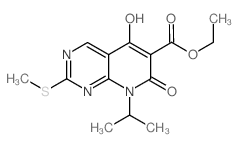 5-羟基-8-异丙基-2-(甲基硫代)-7-氧代-7,8-二氢吡啶并[2,3-d]嘧啶-6-羧酸乙酯结构式