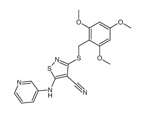 5-(pyridin-3-ylamino)-3-((2,4,6-trimethoxybenzyl)thio)isothiazole-4-carbonitrile结构式