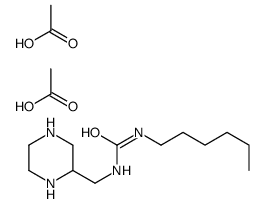 acetic acid,1-hexyl-3-(piperazin-2-ylmethyl)urea Structure