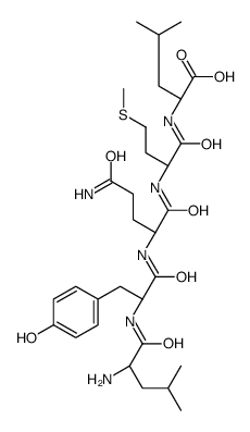 (2S)-2-[[(2S)-2-[[(2S)-5-amino-2-[[(2S)-2-[[(2S)-2-amino-4-methylpentanoyl]amino]-3-(4-hydroxyphenyl)propanoyl]amino]-5-oxopentanoyl]amino]-4-methylsulfanylbutanoyl]amino]-4-methylpentanoic acid Structure