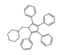 1-(2,3,4,5-tetraphenyl-cyclopenta-2,4-dienylmethyl)-piperidine Structure