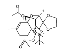 ((2'R,3'S,4'S,5'S,5a'R,9a'R)-3'-acetoxy-4'-((tert-butyldimethylsilyl)oxy)-5',8'-dimethyl-2',3',4',5',7',9a'-hexahydrospiro[[1,3]dioxolane-2,10'-[2,5]methanobenzo[b]oxepin]-5a'(6'H)-yl)methyl acetate结构式