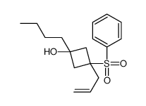 3-(benzenesulfonyl)-1-butyl-3-prop-2-enylcyclobutan-1-ol Structure