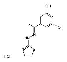 5-[1-(Thiazol-2-yl-hydrazono)-ethyl]-benzene-1,3-diol; hydrochloride Structure