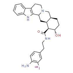 17-hydroxy-20-yohimban-16-(N-4-amino-3-iodophenethyl)carboxamide structure