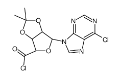 1-(6-Chloro-9H-purin-9-yl)-1-deoxy-2,3-O-isopropylidene-beta-D-ribofuranuronoyl chloride Structure