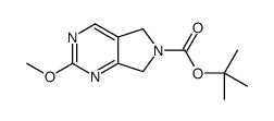 2-Methoxy-5,7-dihydro-pyrrolo[3,4-d]pyrimidine-6-carboxylic acid tert-butyl ester结构式