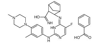 benzoic acid,(1S,2S,4R)-3-[[5-fluoro-2-[3-methyl-4-(4-methylpiperazin-1-yl)anilino]pyrimidin-4-yl]amino]bicyclo[2.2.1]hept-5-ene-2-carboxamide结构式