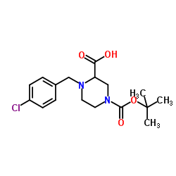 1-(4-Chlorobenzyl)-4-{[(2-methyl-2-propanyl)oxy]carbonyl}-2-piperazinecarboxylic acid picture