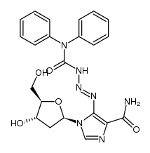 5-(N',N'-diphenylcarbamoyl)triazene-2'-deoxyribofuranosyl imidazole-4-carboxamide结构式