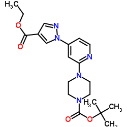 tert-butyl 4-(4-(4-(ethoxycarbonyl)-1H-pyrazol-1-yl)pyridin-2-yl)piperazine-1-carboxylate结构式