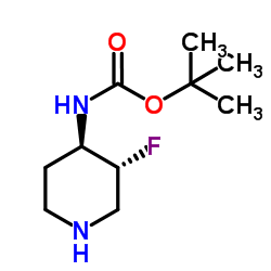 N-[(3R,4R)-3-氟哌啶-4-基]氨基甲酸叔丁酯结构式