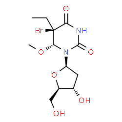 5-bromo-5-ethyl-6-methoxy-5,6-dihydro-2'-deoxyuridine结构式