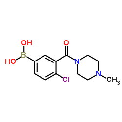 (4-氯-3-(4-甲基哌嗪-1-羰基)苯基)硼酸结构式