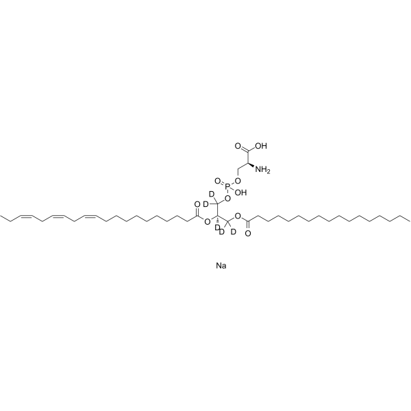 1-Heptadecanoyl-2-eicosatrienoyl-sn-glycero-3-phospho- L-serine-d5 sodium结构式