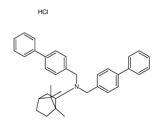 bis[(4-phenylphenyl)methyl]-(4,7,7-trimethyl-3-bicyclo[2.2.1]heptanyl)azanium,chloride结构式