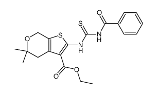 Ethyl 2-(3-benzoylthioureido)-5,5-dimethyl-4,7-dihydro-5H-thieno[2,3-c]pyran-3-carboxylate structure