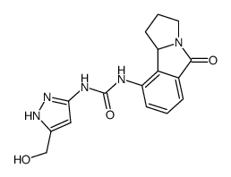 N-[5-(hydroxymethyl)-1H-pyrazol-3-yl]-N'(5-oxo-2,3,5,9b-tetrahydro-1H-pyrrolo[2,1-α]isoindol-9-yl)urea结构式