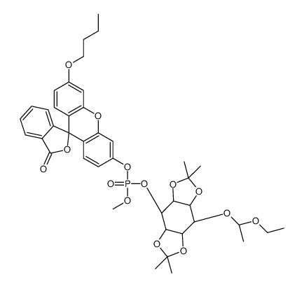 O-METHYL-O-(N-BUTYLFLUORESCEIN)-O-{3-[6-O-(D,L-1-ETHOXYETHYL)-1,2:4,5-BIS-O-(1-METHYLETHYLIDENE)-D,L-MYO-INOSITOL]}PHOSPHATE结构式