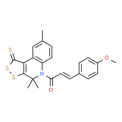 (2E)-3-(4-methoxyphenyl)-1-(4,4,8-trimethyl-1-thioxo-1,4-dihydro-5H-[1,2]dithiolo[3,4-c]quinolin-5-yl)prop-2-en-1-one picture