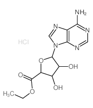 b-D-Ribofuranuronic acid,1-(6-amino-9H-purin-9-yl)-1-deoxy-, ethyl ester, monohydrochloride (9CI) Structure