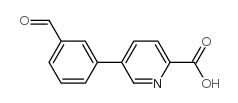 3-(6-(Carboxy)pyridin-3-yl)benzaldehyde结构式