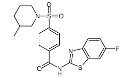 N-(6-fluoro-1,3-benzothiazol-2-yl)-4-(3-methylpiperidin-1-yl)sulfonylbenzamide Structure