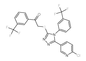 2-((5-(6-CHLORO-3-PYRIDYL)-4-[3-(TRIFLUOROMETHYL)PHENYL]-4H-1,2,4-TRIAZOLE-3-YL)THIO-1-[3-(TRIFLUOROMETHYL)PHENYL]ETHAN-1-ONE structure