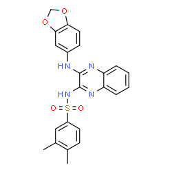 N-[3-(1,3-Benzodioxol-5-ylamino)-2-quinoxalinyl]-3,4-dimethylbenzenesulfonamide picture