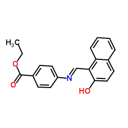 Ethyl 4-{(E)-[(2-hydroxy-1-naphthyl)methylene]amino}benzoate structure