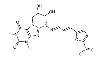 7-(2,3-dihydroxypropyl)-1,3-dimethyl-8-[(2E)-2-[(E)-3-(5-nitrofuran-2-yl)prop-2-enylidene]hydrazinyl]purine-2,6-dione结构式