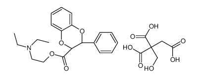 trans-2-(Diethylamino)ethyl 2,3-dihydro-3-phenyl-1,4-benzodioxin-2-car boxylate citrate structure