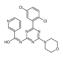 3-Pyridinecarboxamide, N-(4-(2,5-dichlorophenyl)-6-(4-morpholinyl)-1,3 ,5-triazin-2-yl)- picture