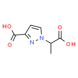 1-(1-Carboxyethyl)-1H-pyrazole-3-carboxylic acid structure