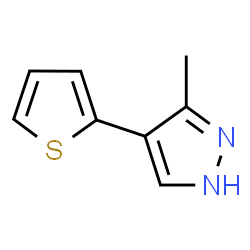 3-Methyl-4-(2-thienyl)-1H-pyrazole结构式