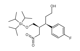 (3R,4S)-3-(4-fluoro-phenyl)-5-nitro-4-triisopropylsilanyloxymethyl-pentanol结构式