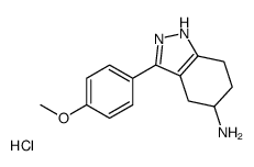 3-(4-methoxyphenyl)-4,5,6,7-tetrahydro-1H-indazol-5-amine,hydrochloride结构式