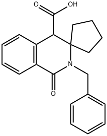 2'-benzyl-1'-oxo-1',4'-dihydro-2'H-spiro[cyclopentane-1,3'-isoquinoline]-4'-carboxylic acid Structure