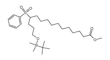 methyl 15-((tert-butyldimethylsilyl)oxy)-12-(phenylsulfonyl)pentadecanoate Structure