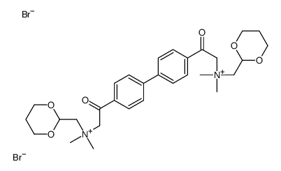 N,N'-((1,1'-Biphenyl)-4,4'-diylbis(2-oxo-2,1-ethanediyl))bis(N,N-dimethyl-1,3-dioxane-2-methanaminium, dibromide结构式