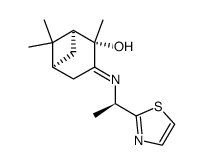 (1S,2S,5S,E)-2,6,6-trimethyl-3-(((R)-1-(thiazol-2-yl)ethyl)imino)bicyclo[3.1.1]heptan-2-ol Structure