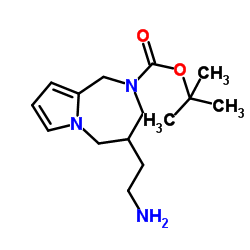 叔-丁基 4-(2-氨基乙基)-4,5-二氢-1H-吡咯并[1,2-a][1,4]二氮杂卓-2(3H)-甲酸基酯结构式