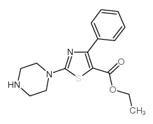 4-苯基-2-(1-哌嗪基)-5-三唑羧酸乙酯结构式