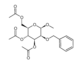 Methyl 2-O-Benzyl-3,4,6-tri-O-acetyl-b-D-mannopyranoside结构式