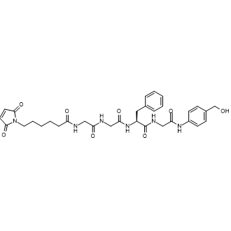 Mc-Gly-Gly-Phe-Gly-PAB-OH Structure