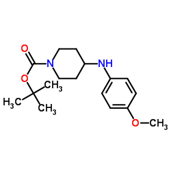 4-(4-甲氧基苯胺)四氢-1(2H)-吡啶羧酸叔丁酯结构式